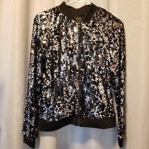 Forever 21 Contemporary Sequin Bomber Jacket
